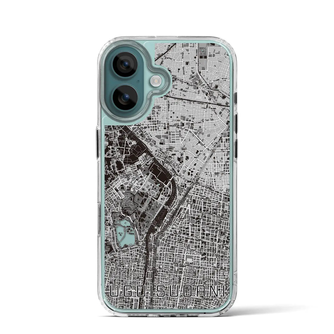 【鶯谷(東京都)】地図柄iPhoneケース(MagSafeタイプ)モノトーン・iPhone 16 Pro 用