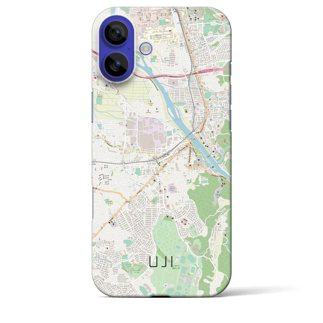 【宇治(京都府)】地図柄iPhoneケース(バックカバータイプ)ナチュラル・iPhone 16 Pro Max 用