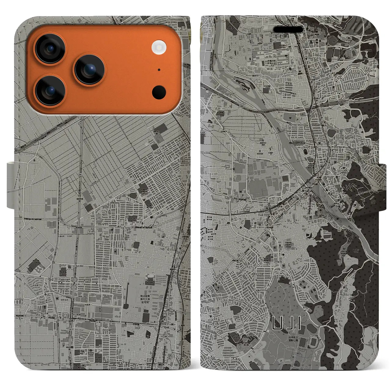 【宇治（京都府）】地図柄iPhoneケース（手帳タイプ）