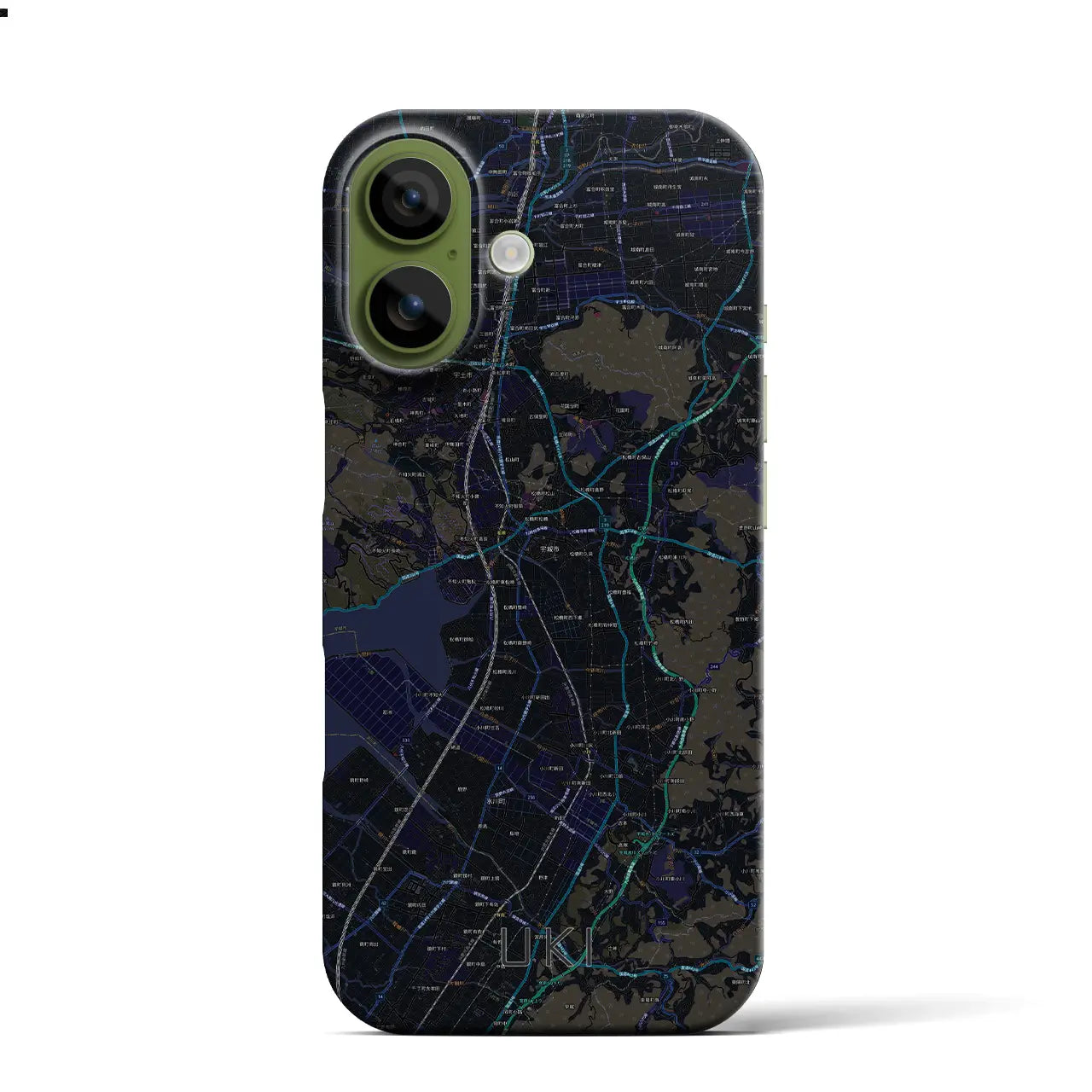 【宇城（熊本県）】地図柄iPhoneケース（バックカバータイプ）