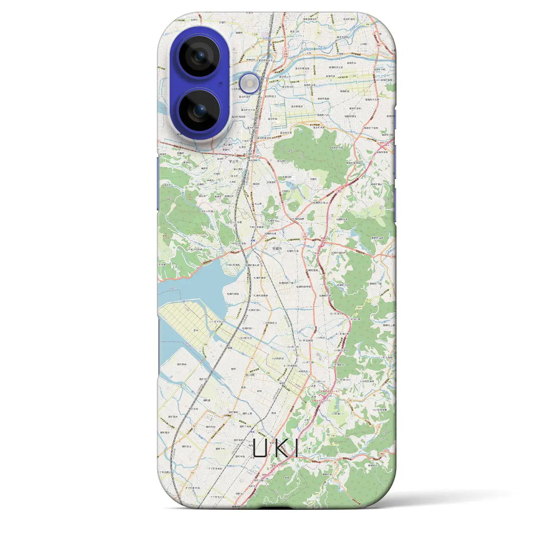 【宇城(熊本県)】地図柄iPhoneケース(バックカバータイプ)ナチュラル・iPhone 16 Pro Max 用