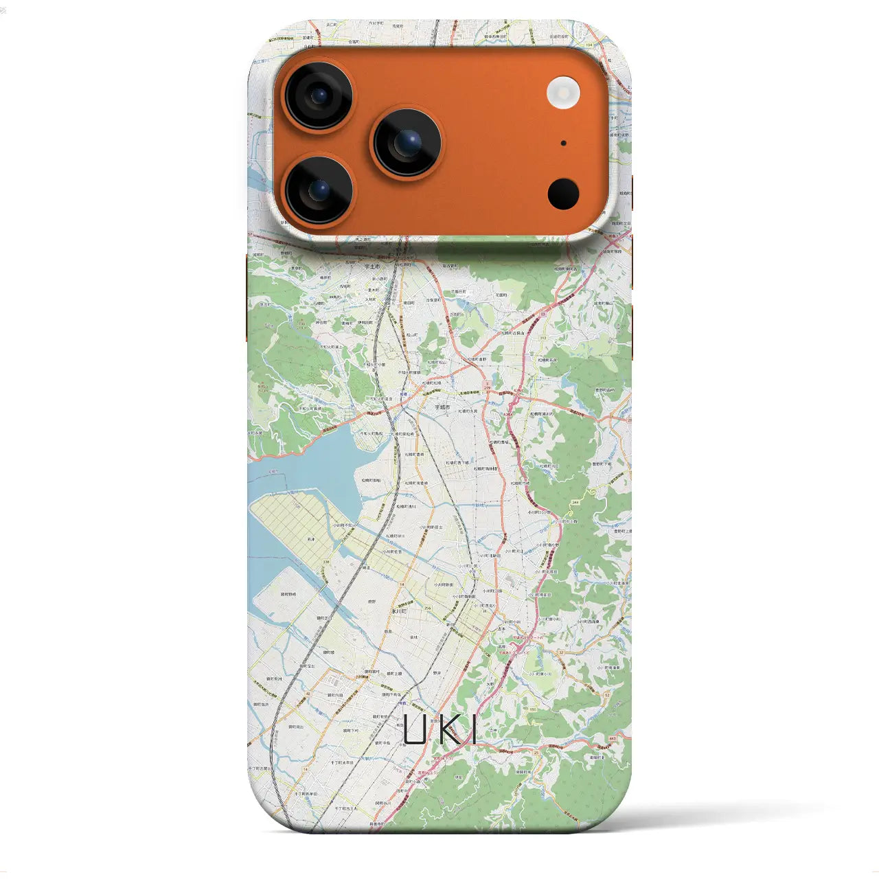 【宇城（熊本県）】地図柄iPhoneケース（バックカバータイプ）