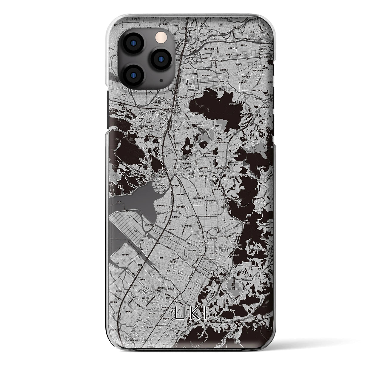 【宇城（熊本県）】地図柄iPhoneケース（クリアタイプ）