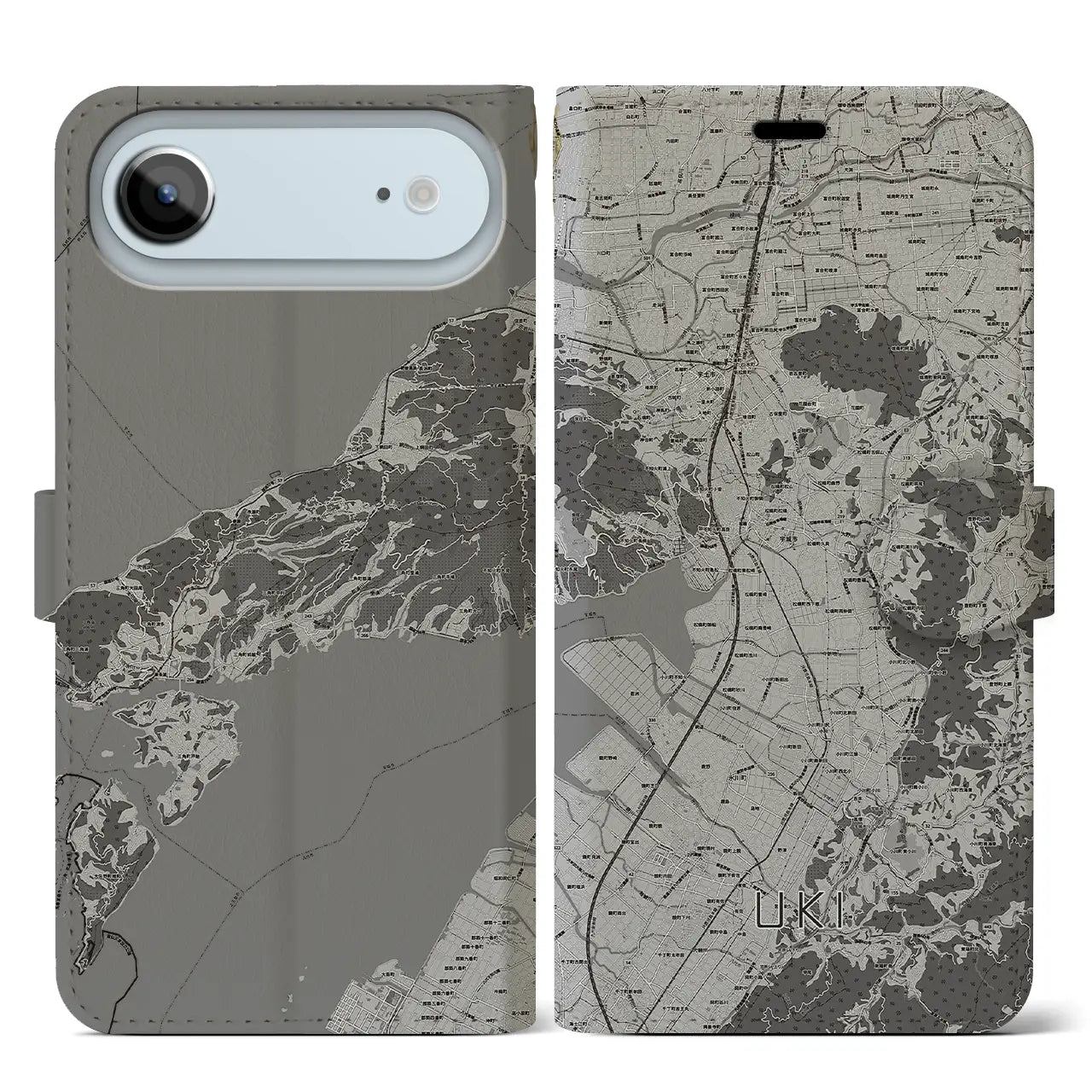 【宇城（熊本県）】地図柄iPhoneケース（手帳タイプ）