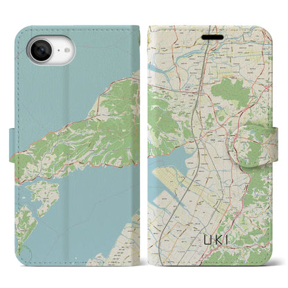 【宇城（熊本県）】地図柄iPhoneケース（手帳タイプ）