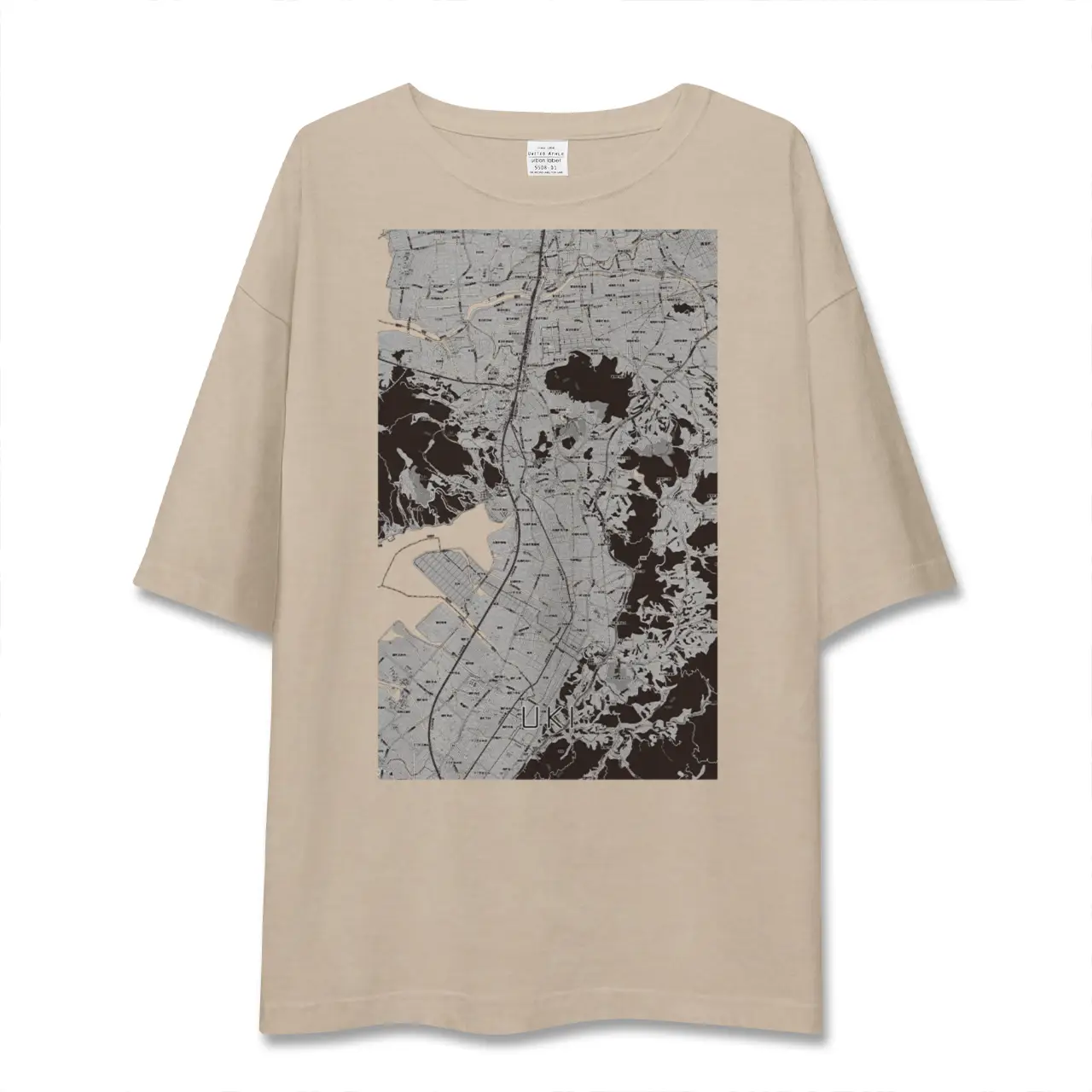【宇城（熊本県）】地図柄ビッグシルエットTシャツ