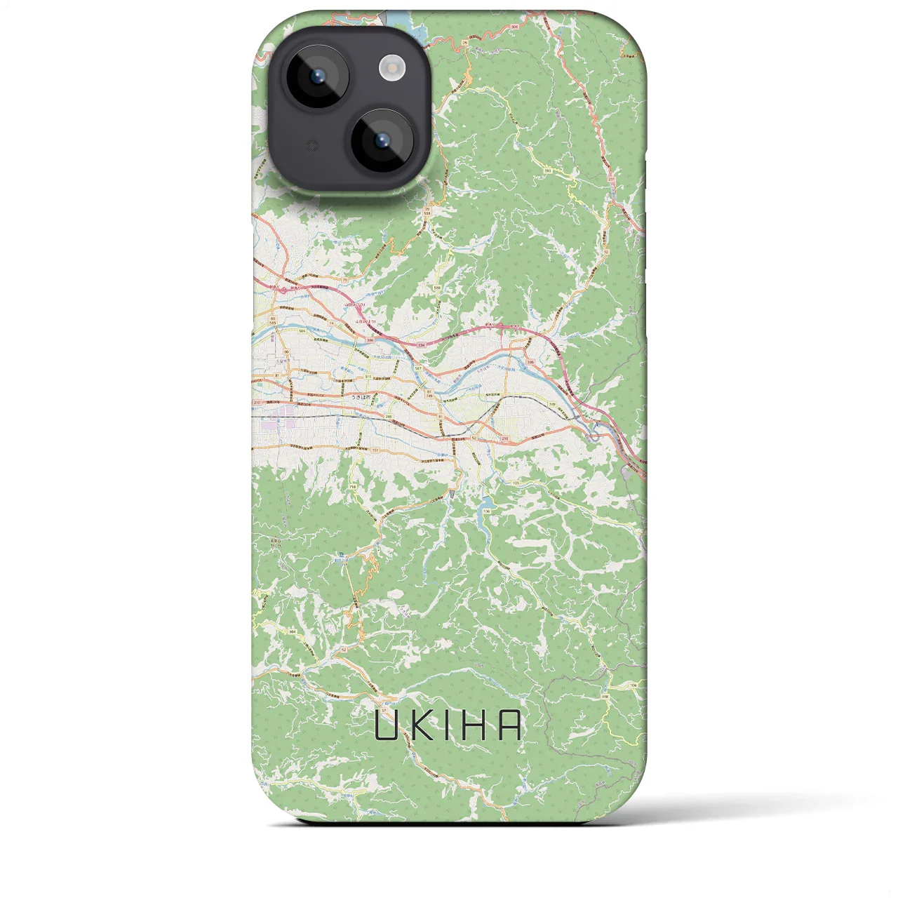 【うきは（福岡県）】地図柄iPhoneケース（バックカバータイプ）