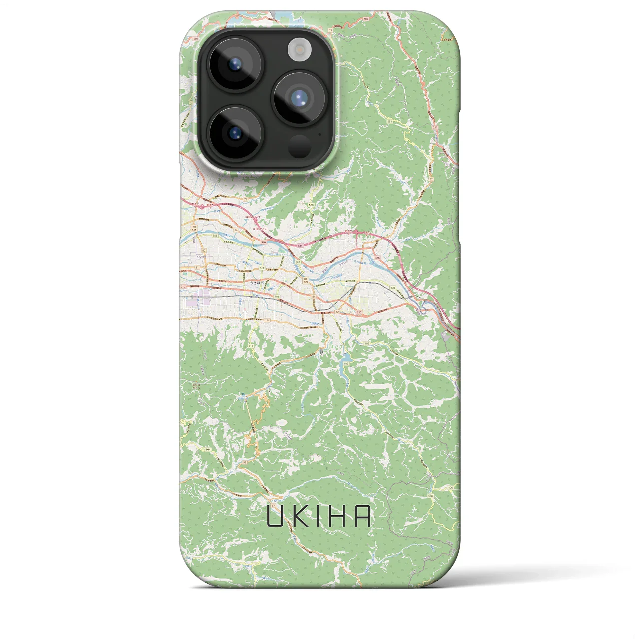 【うきは（福岡県）】地図柄iPhoneケース（バックカバータイプ）