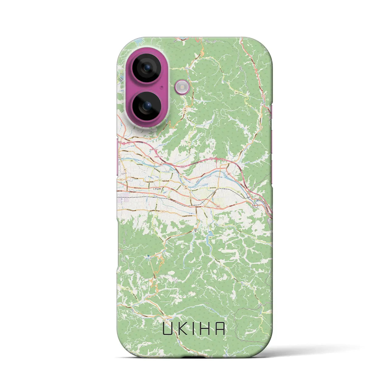 【うきは（福岡県）】地図柄iPhoneケース（バックカバータイプ）