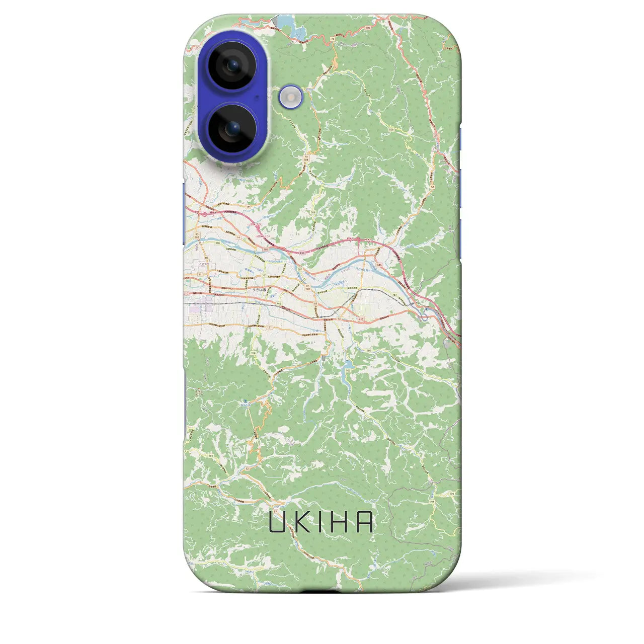 【うきは（福岡県）】地図柄iPhoneケース（バックカバータイプ）ナチュラル・iPhone 16 Pro Max 用