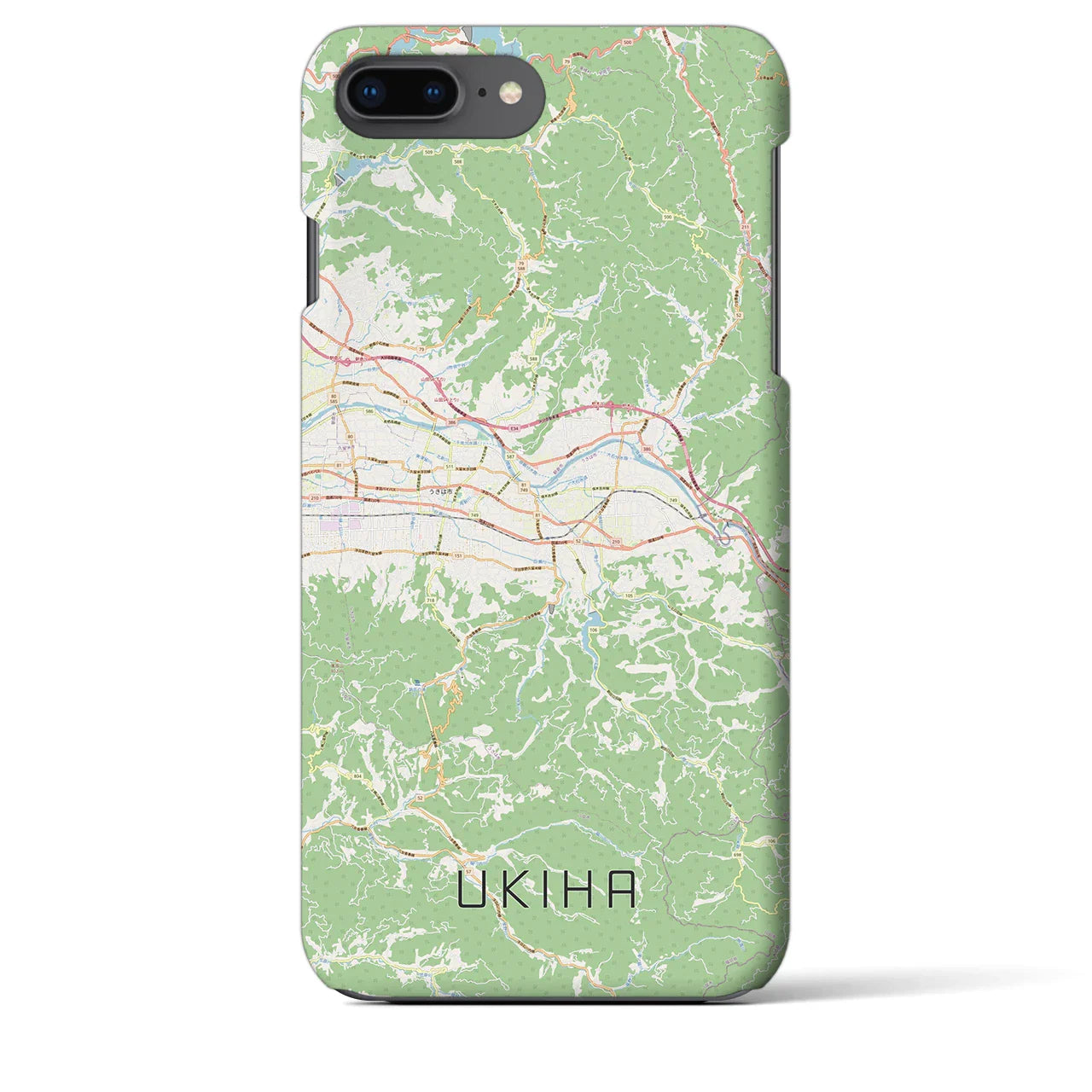 【うきは（福岡県）】地図柄iPhoneケース（バックカバータイプ）