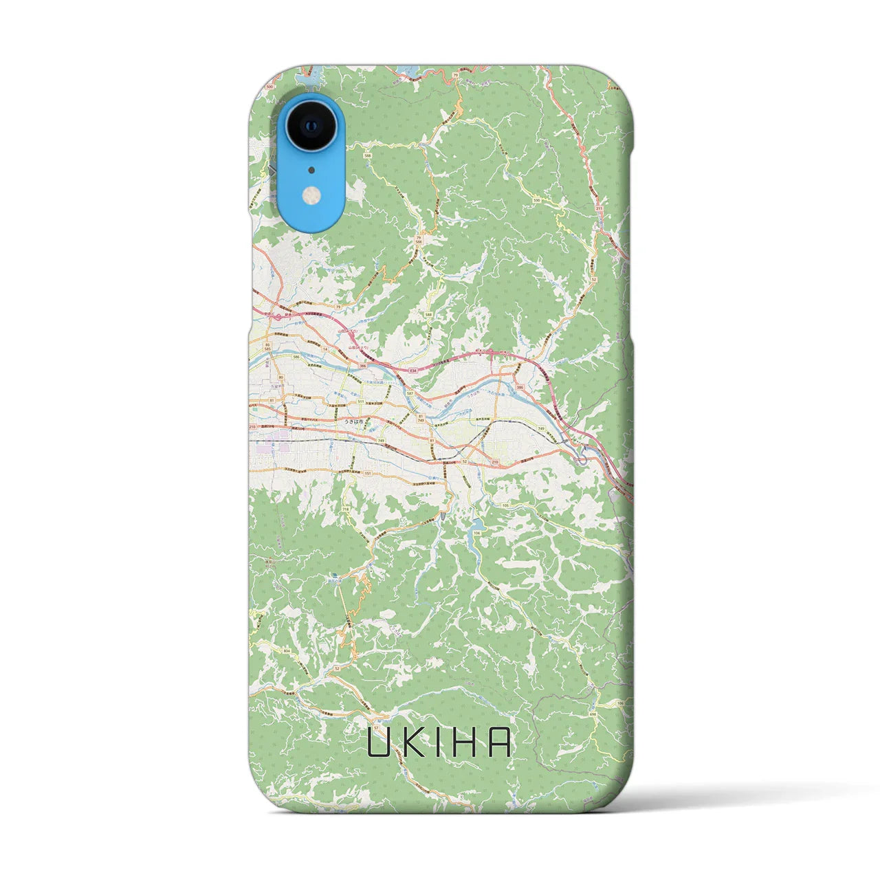 【うきは（福岡県）】地図柄iPhoneケース（バックカバータイプ）