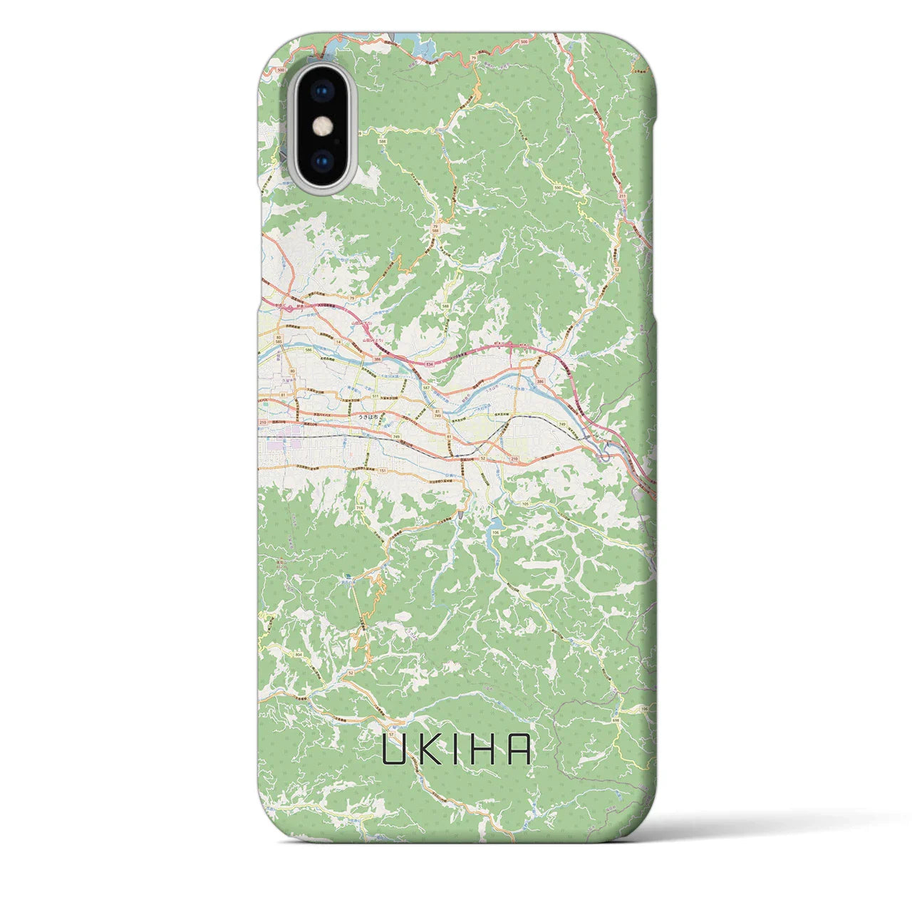 【うきは（福岡県）】地図柄iPhoneケース（バックカバータイプ）