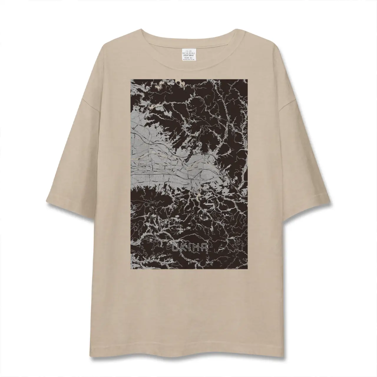 【うきは（福岡県）】地図柄ビッグシルエットTシャツ