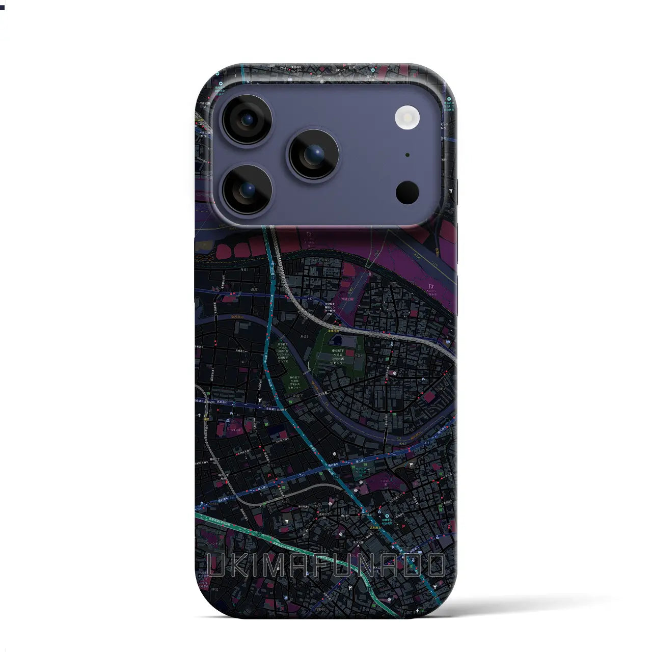 【浮間舟渡（東京都）】地図柄iPhoneケース（バックカバータイプ）