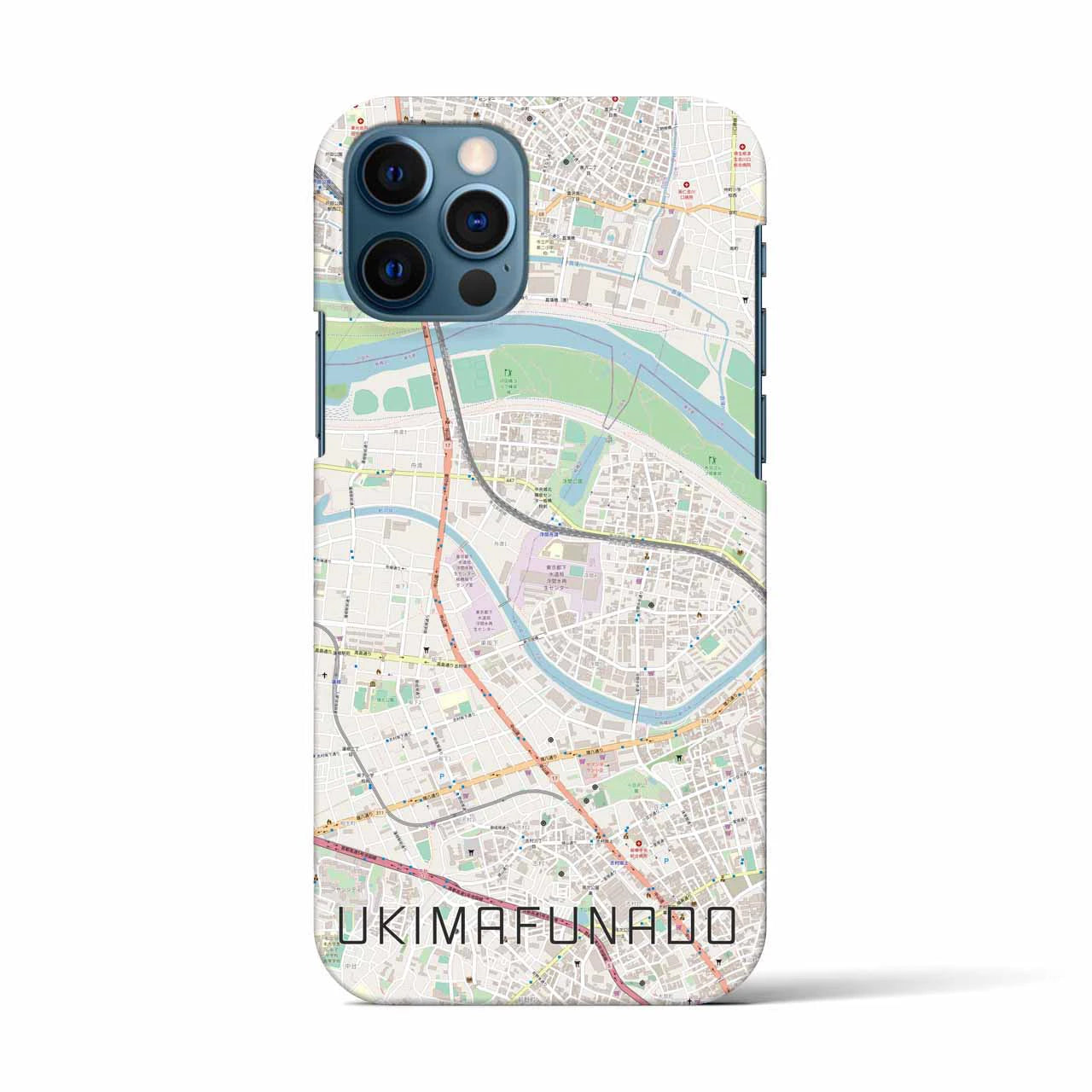 【浮間舟渡（東京都）】地図柄iPhoneケース（バックカバータイプ）