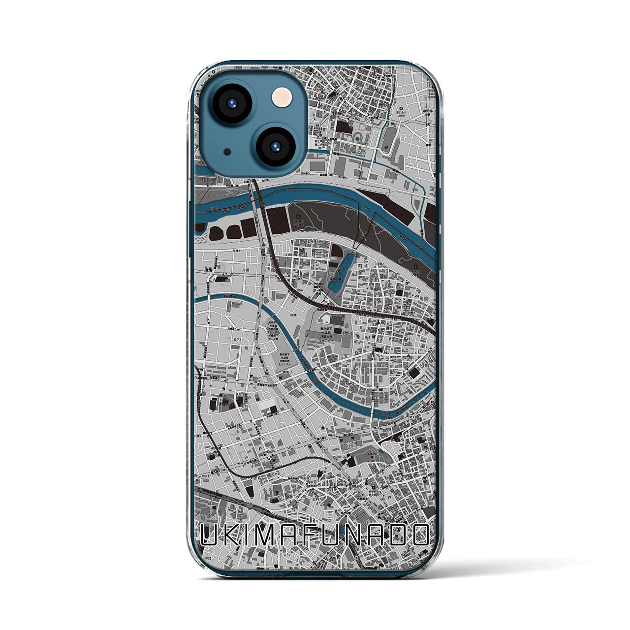 【浮間舟渡（東京都）】地図柄iPhoneケース（クリアタイプ）