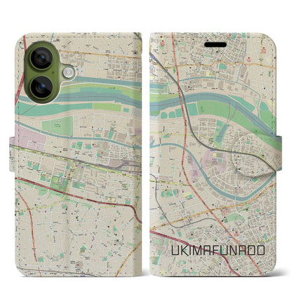 【浮間舟渡（東京都）】地図柄iPhoneケース（手帳タイプ）