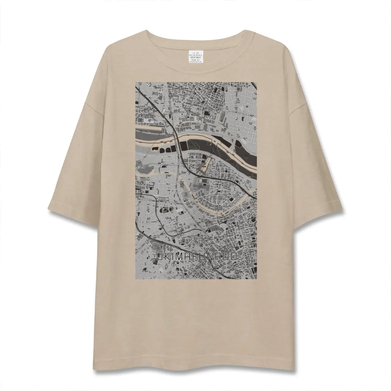 【浮間舟渡（東京都）】地図柄ビッグシルエットTシャツ