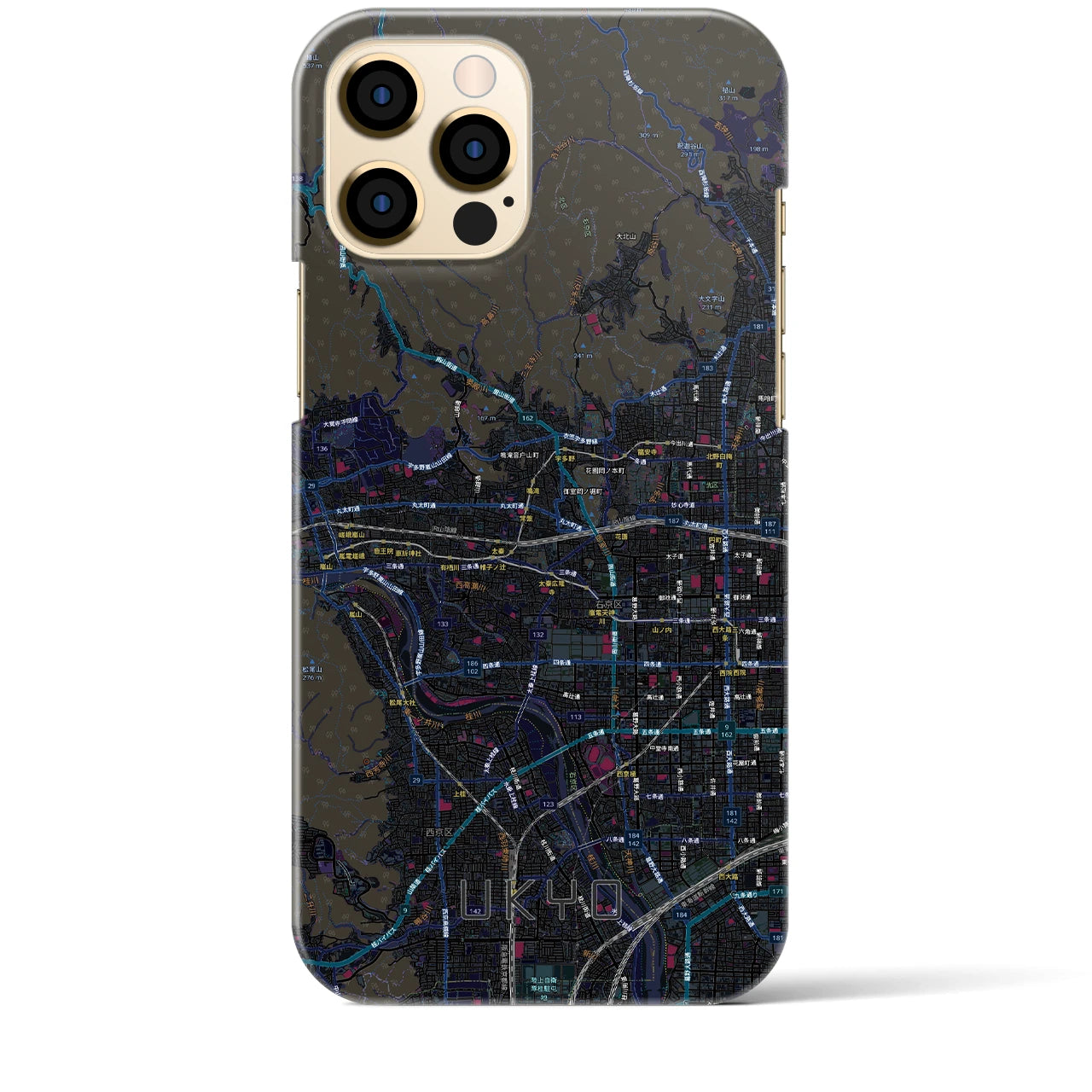 【右京2（京都府）】地図柄iPhoneケース（バックカバータイプ）
