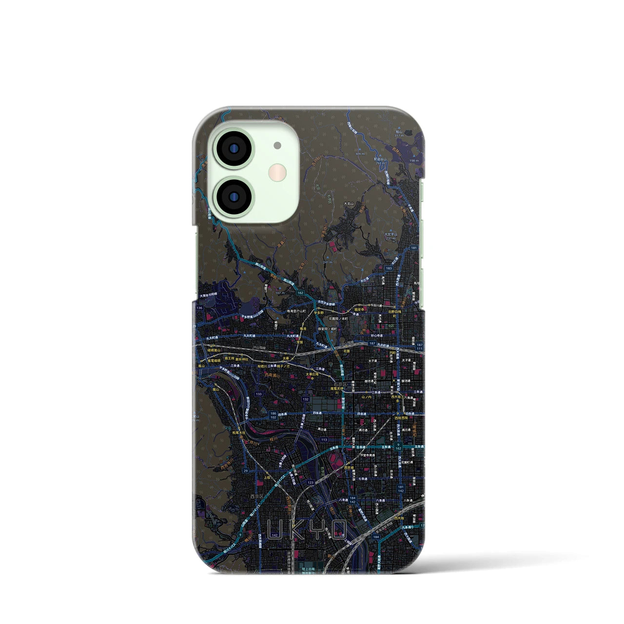 【右京2（京都府）】地図柄iPhoneケース（バックカバータイプ）
