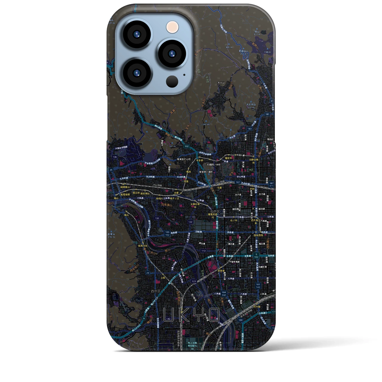 【右京2（京都府）】地図柄iPhoneケース（バックカバータイプ）