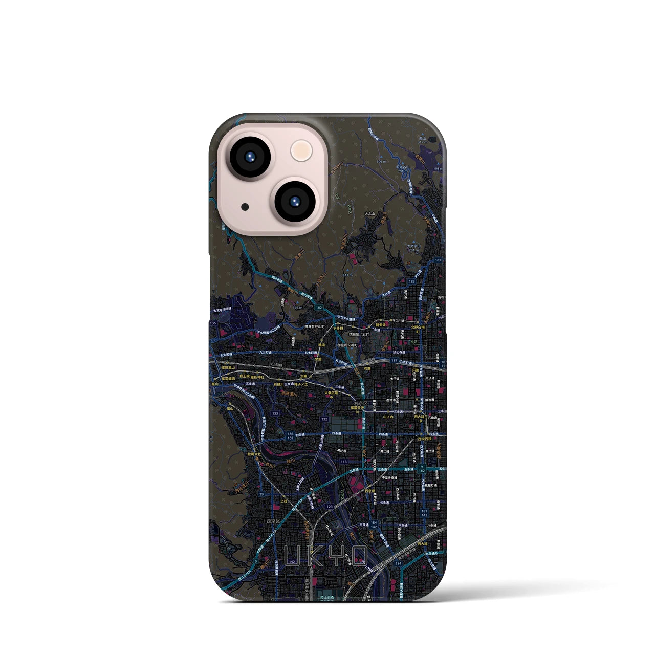 【右京2（京都府）】地図柄iPhoneケース（バックカバータイプ）