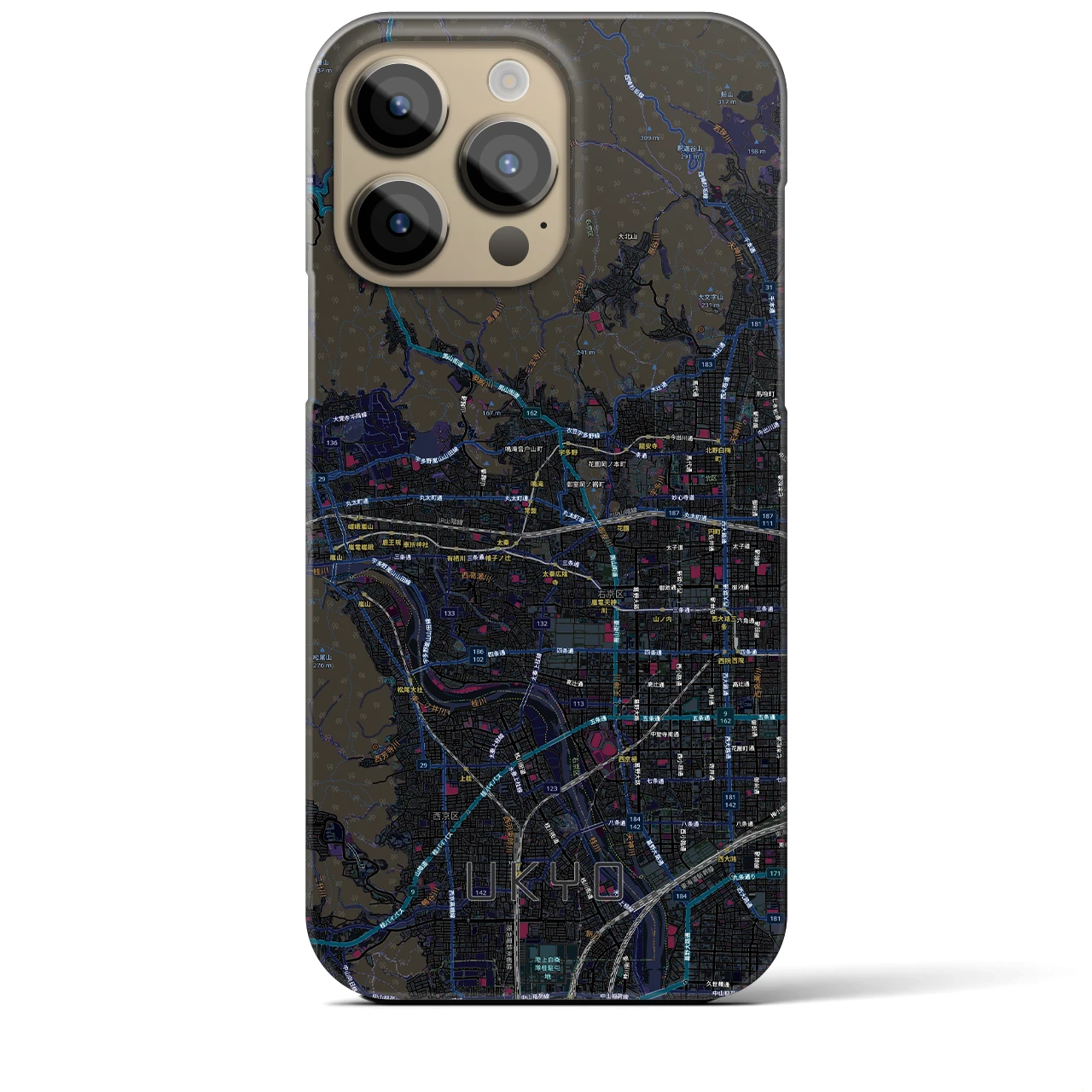 【右京2（京都府）】地図柄iPhoneケース（バックカバータイプ）