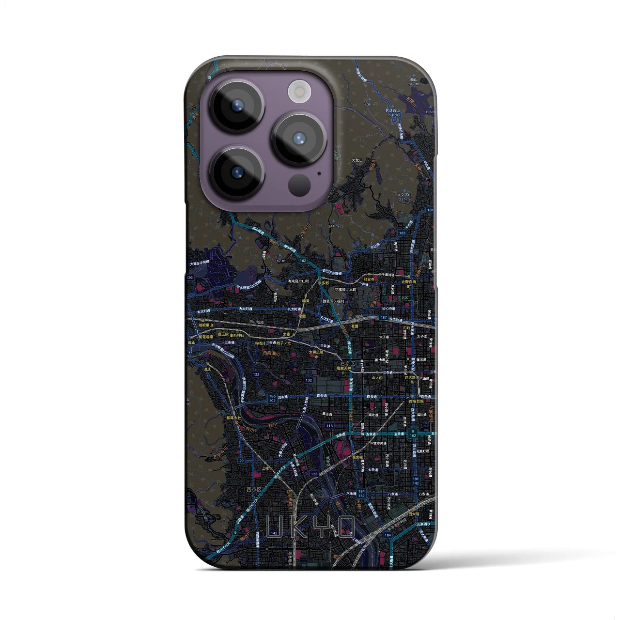 【右京2（京都府）】地図柄iPhoneケース（バックカバータイプ）