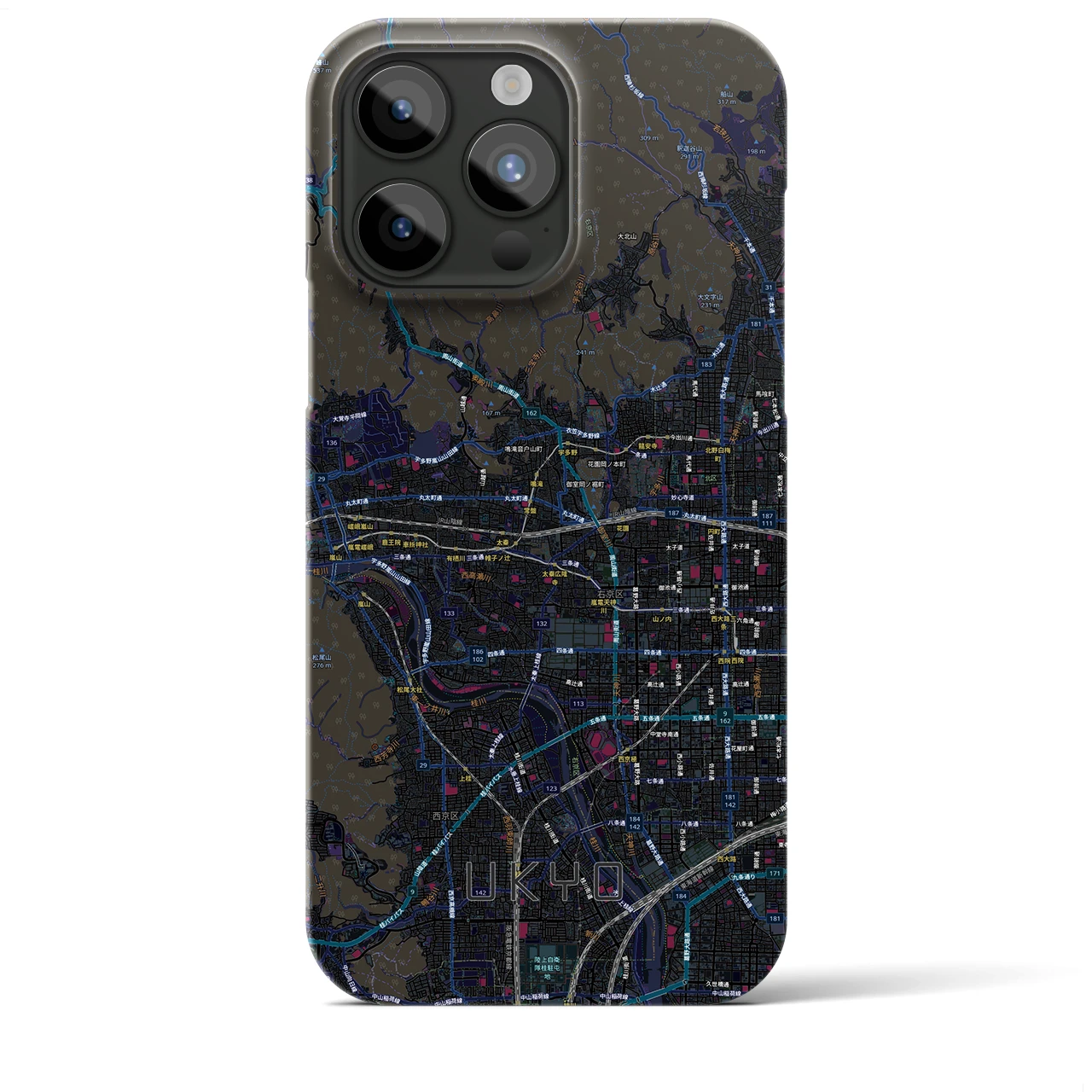 【右京2（京都府）】地図柄iPhoneケース（バックカバータイプ）