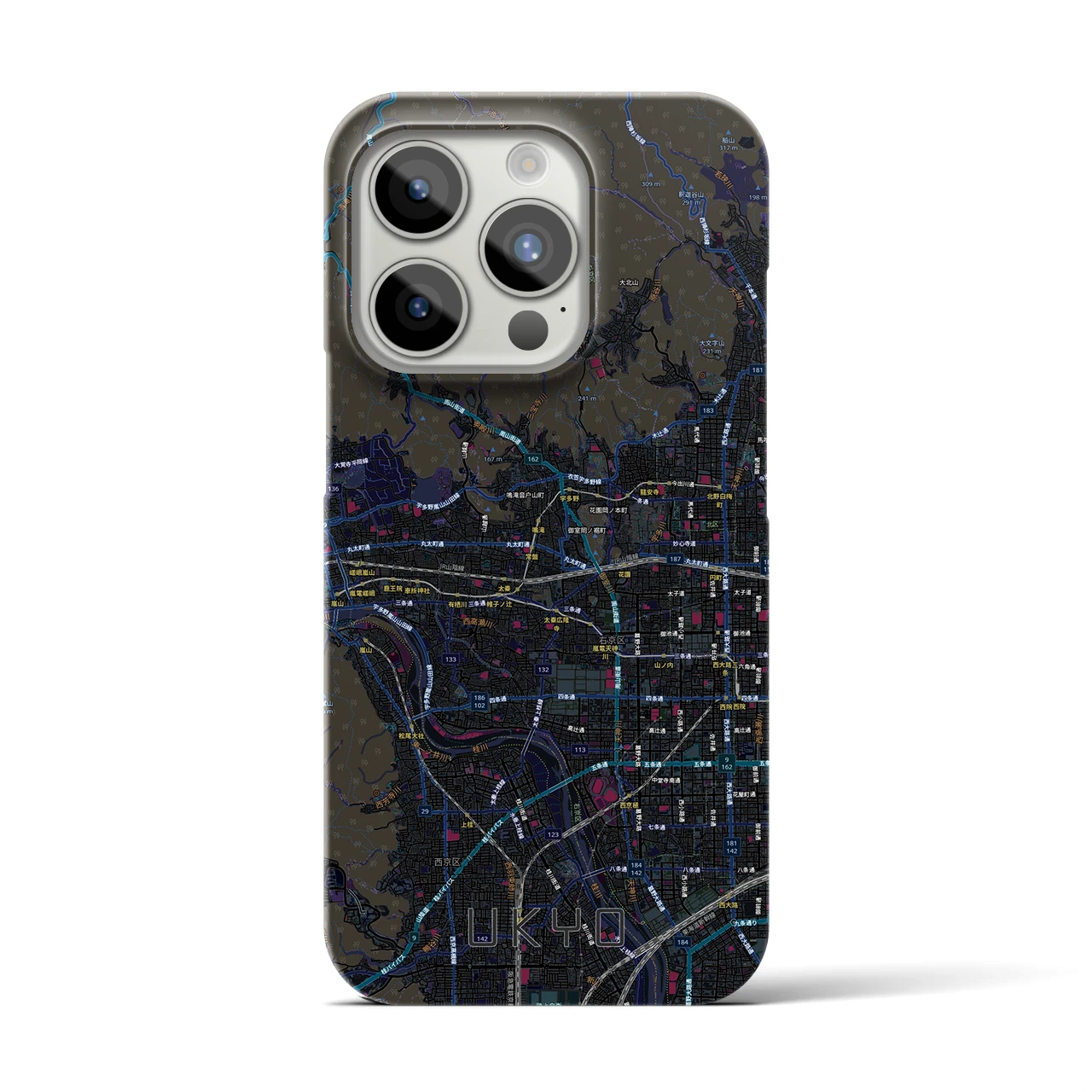 【右京2（京都府）】地図柄iPhoneケース（バックカバータイプ）