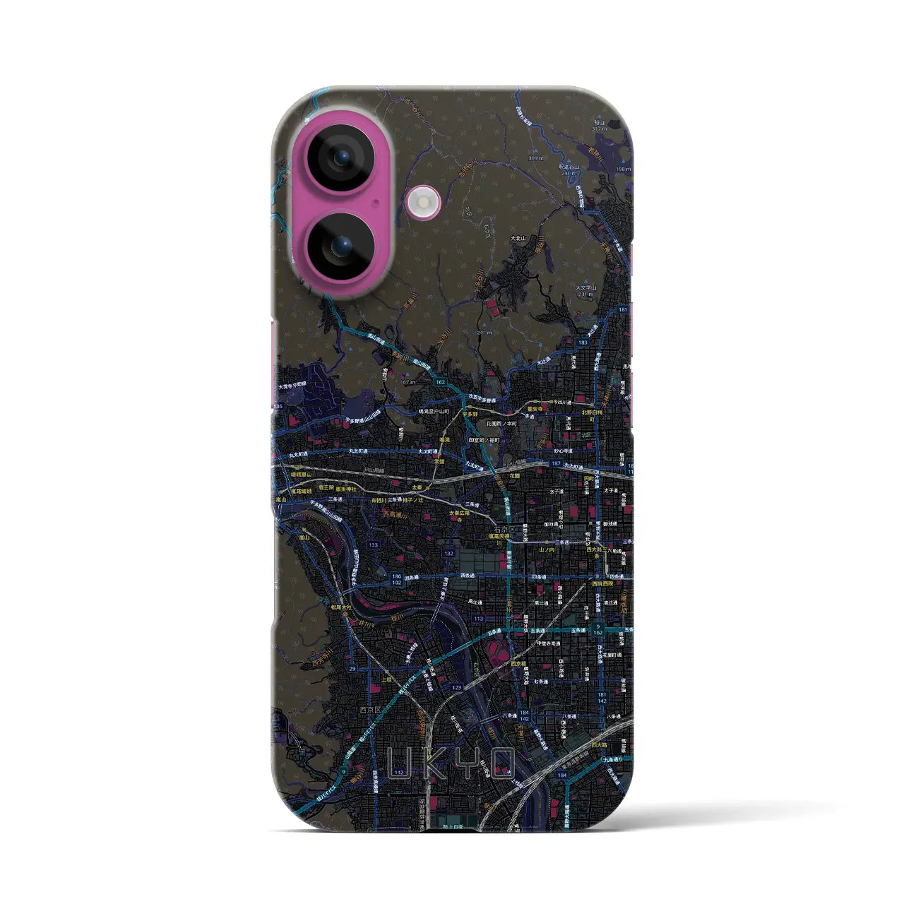【右京2（京都府）】地図柄iPhoneケース（バックカバータイプ）