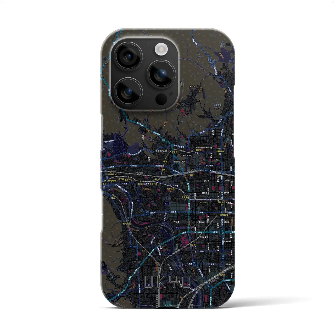 【右京2（京都府）】地図柄iPhoneケース（バックカバータイプ）