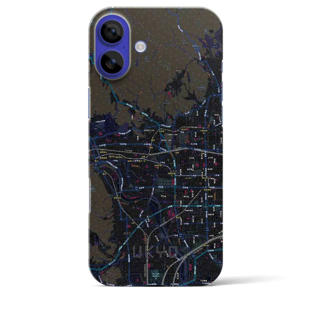 【右京2（京都府）】地図柄iPhoneケース（バックカバータイプ）
