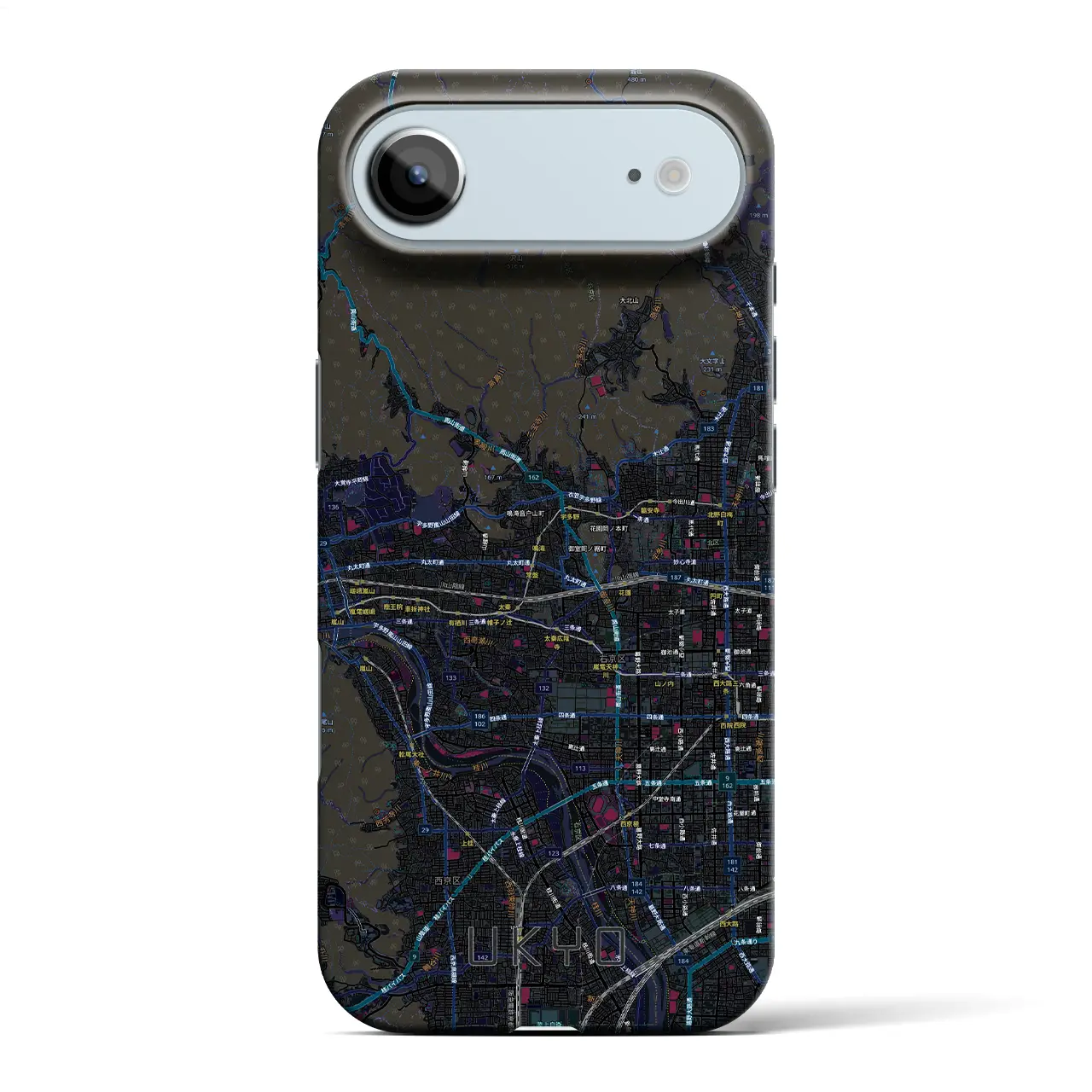 【右京2（京都府）】地図柄iPhoneケース（バックカバータイプ）