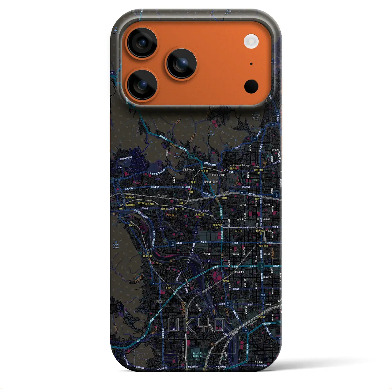 【右京2（京都府）】地図柄iPhoneケース（バックカバータイプ）