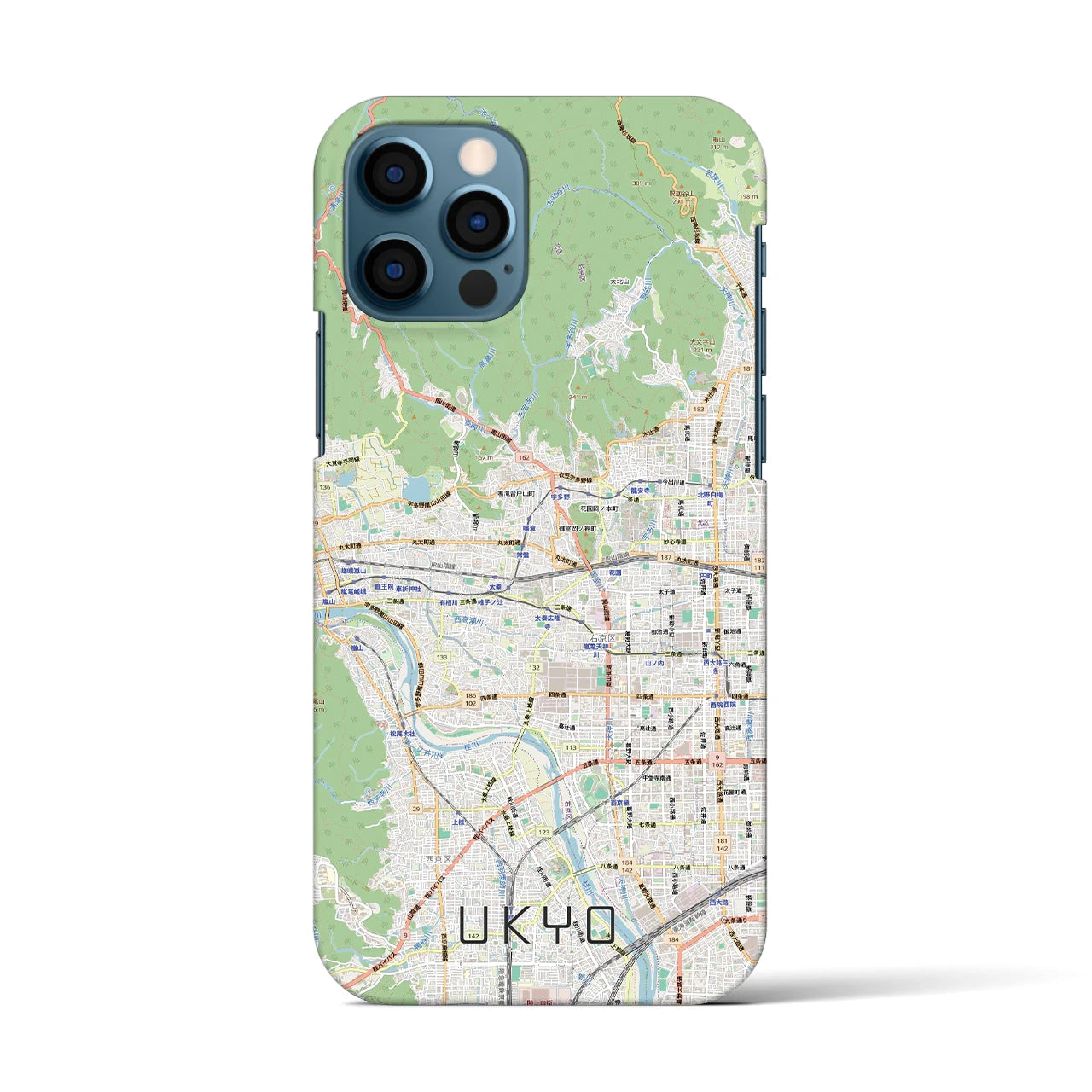 【右京2（京都府）】地図柄iPhoneケース（バックカバータイプ）