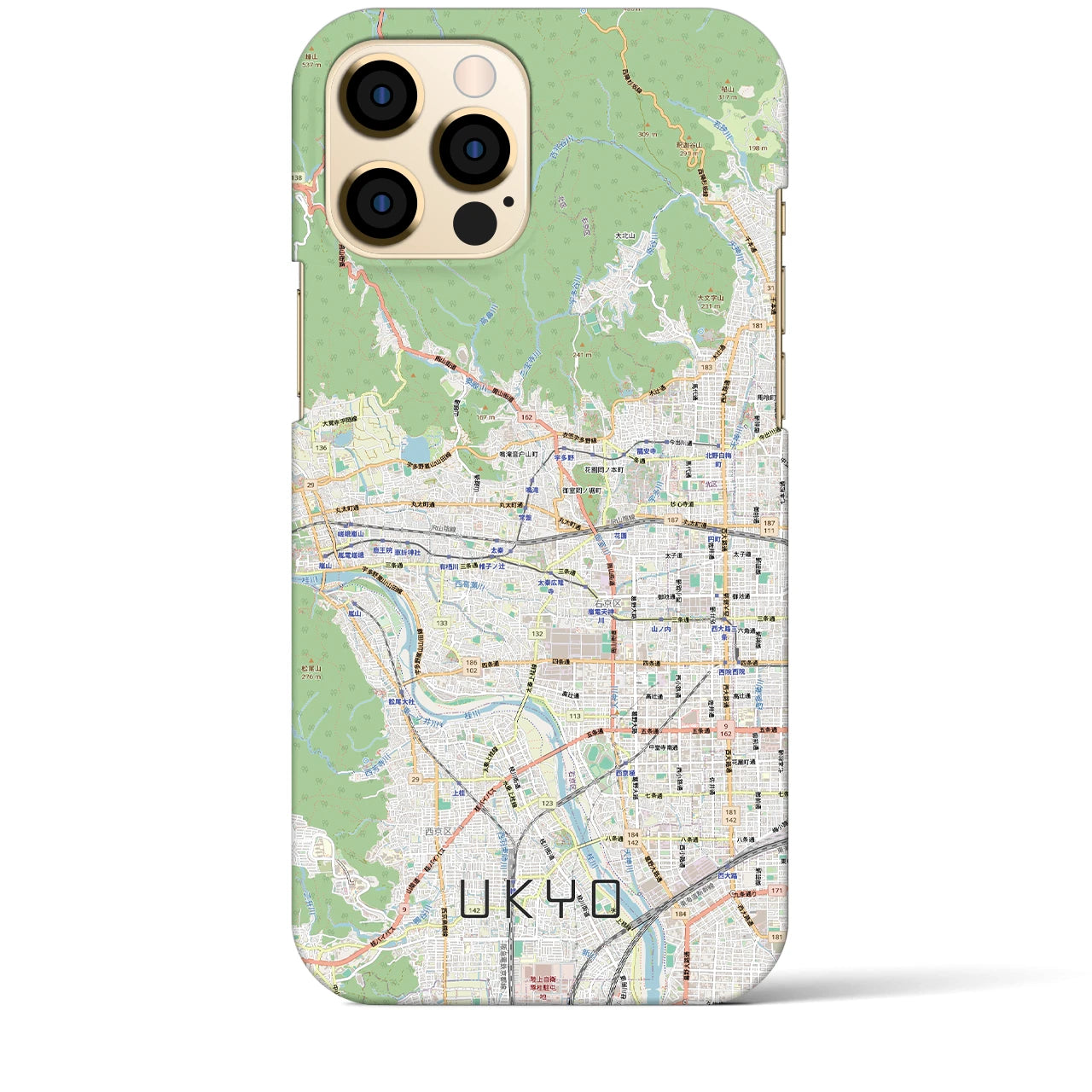 【右京2（京都府）】地図柄iPhoneケース（バックカバータイプ）