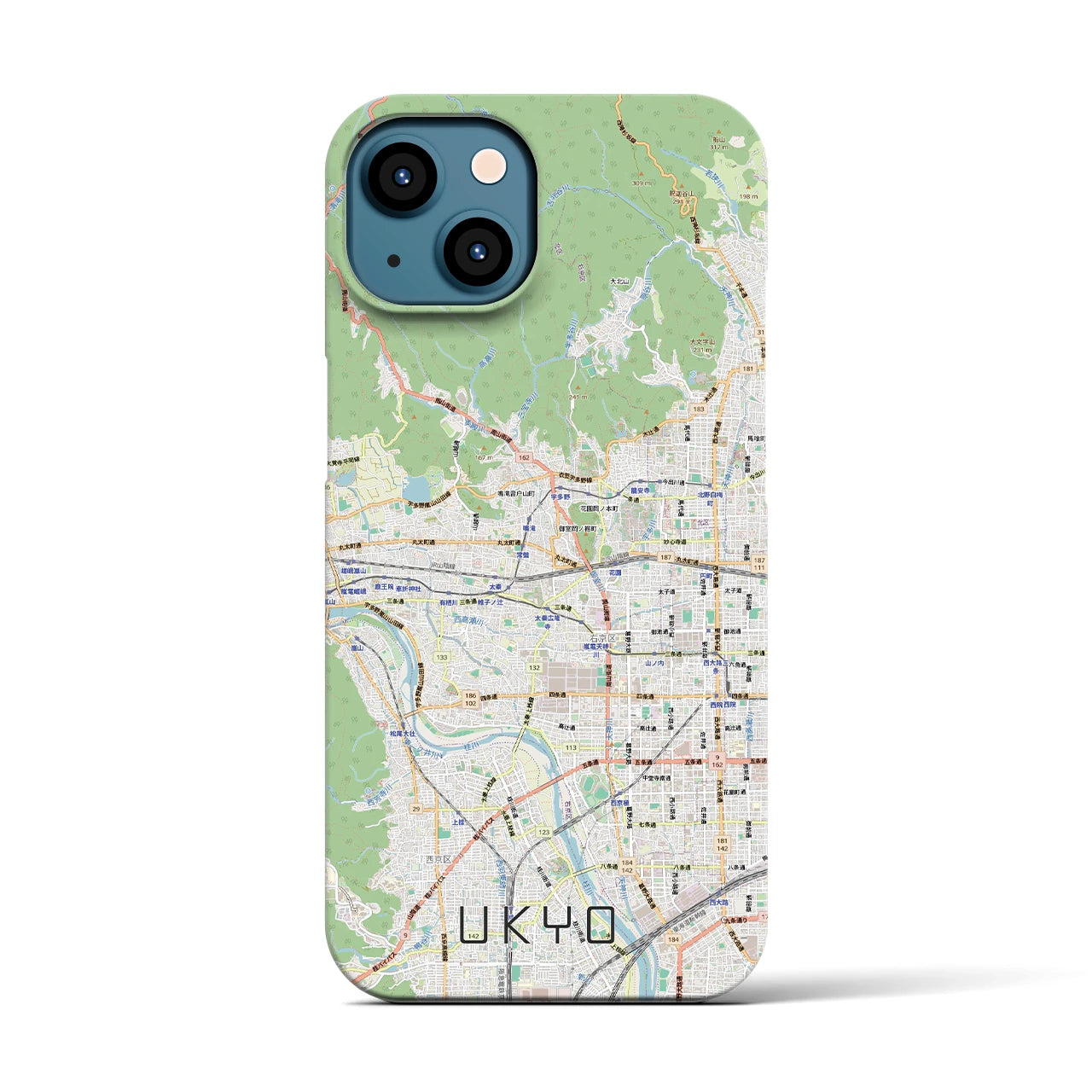 【右京2（京都府）】地図柄iPhoneケース（バックカバータイプ）