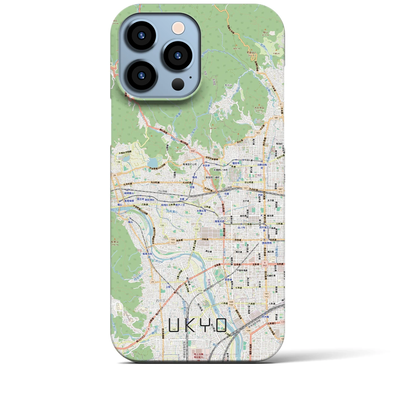 【右京2（京都府）】地図柄iPhoneケース（バックカバータイプ）