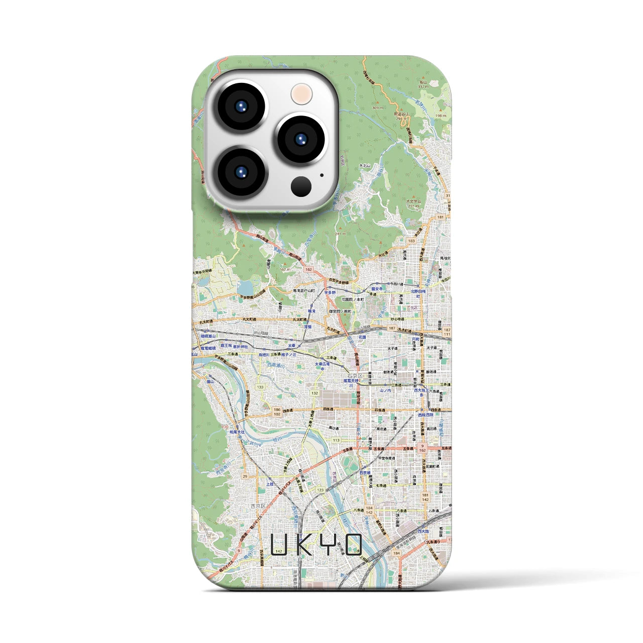 【右京2（京都府）】地図柄iPhoneケース（バックカバータイプ）
