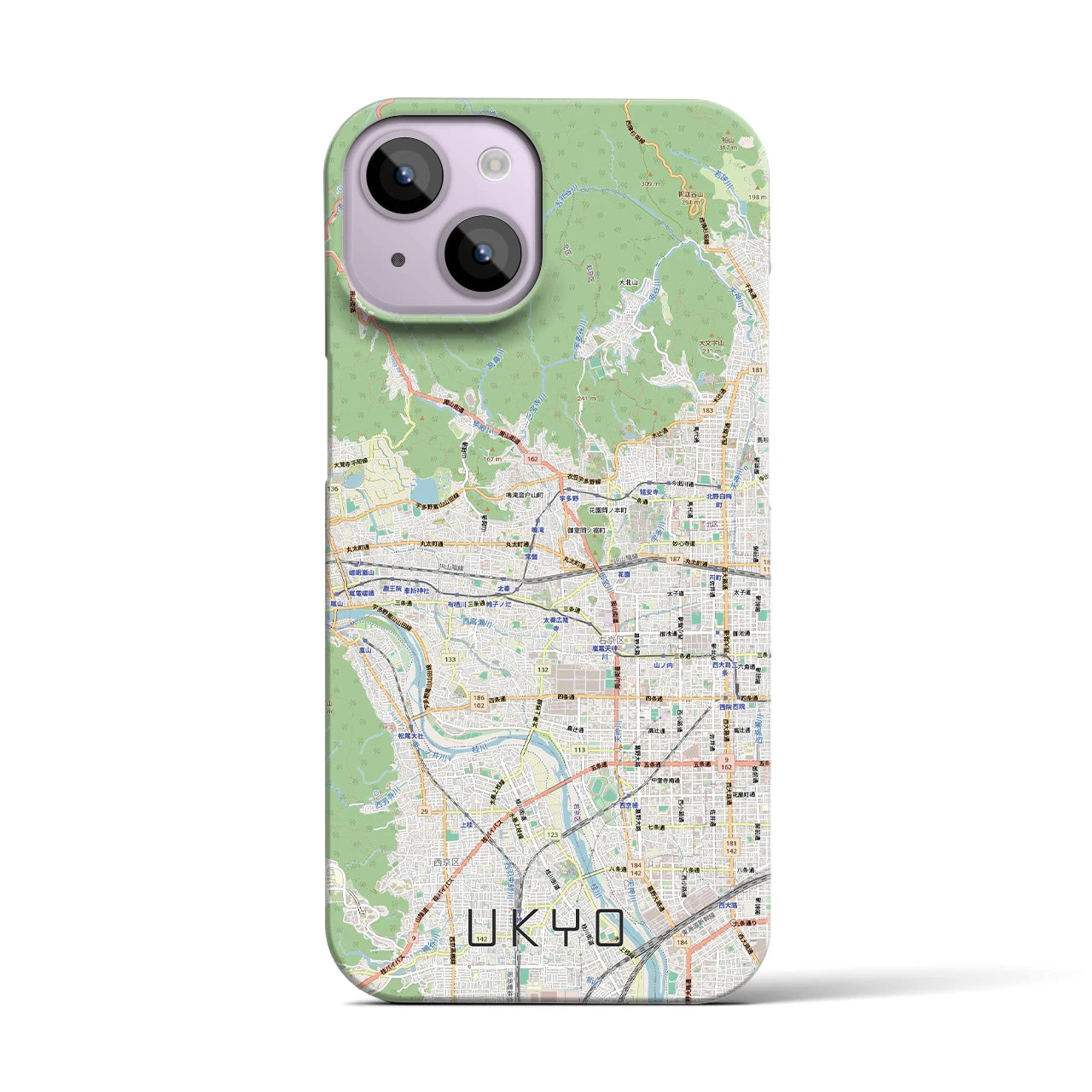 【右京2（京都府）】地図柄iPhoneケース（バックカバータイプ）