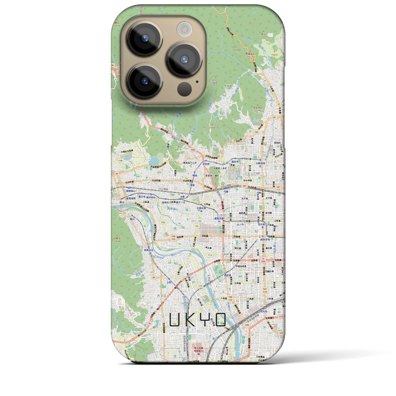【右京2（京都府）】地図柄iPhoneケース（バックカバータイプ）