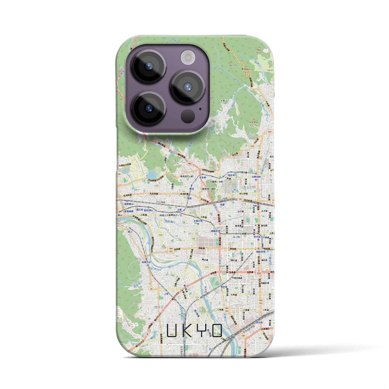 【右京2（京都府）】地図柄iPhoneケース（バックカバータイプ）