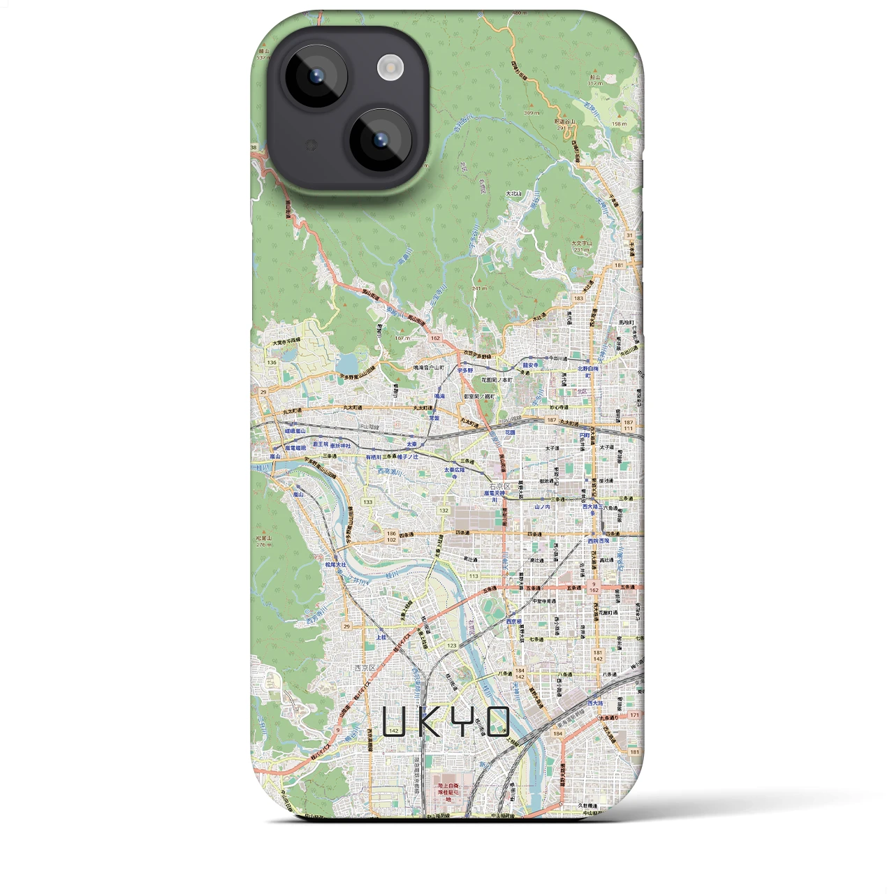 【右京2（京都府）】地図柄iPhoneケース（バックカバータイプ）