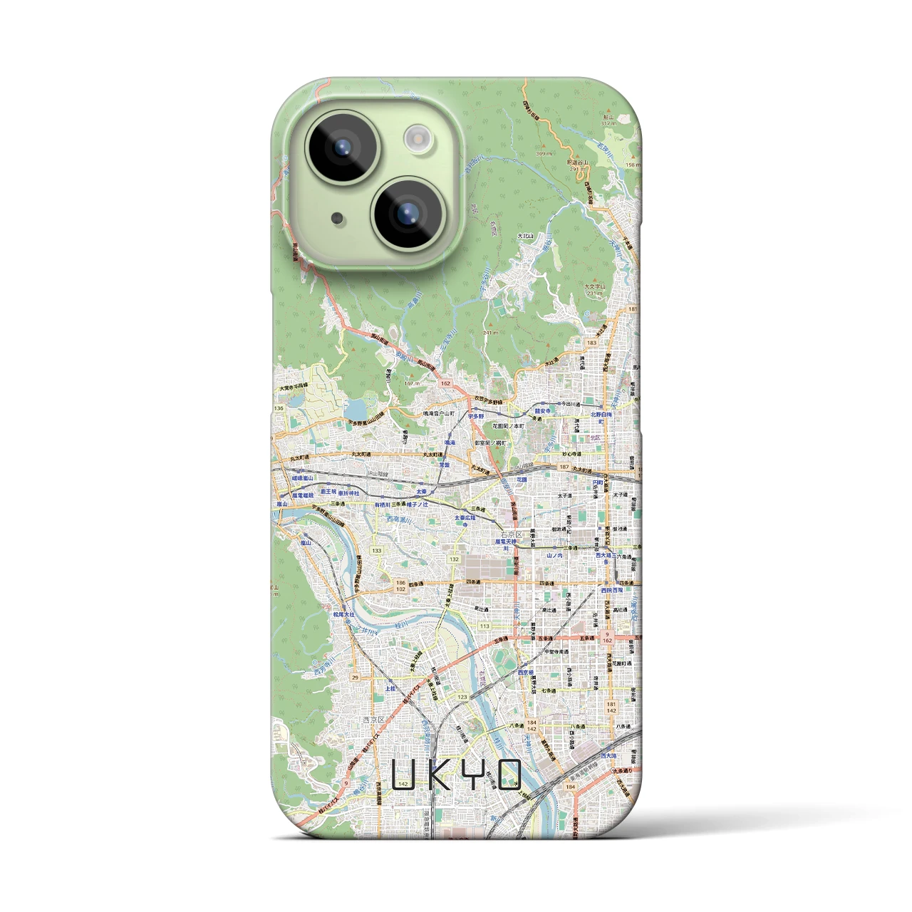 【右京2（京都府）】地図柄iPhoneケース（バックカバータイプ）