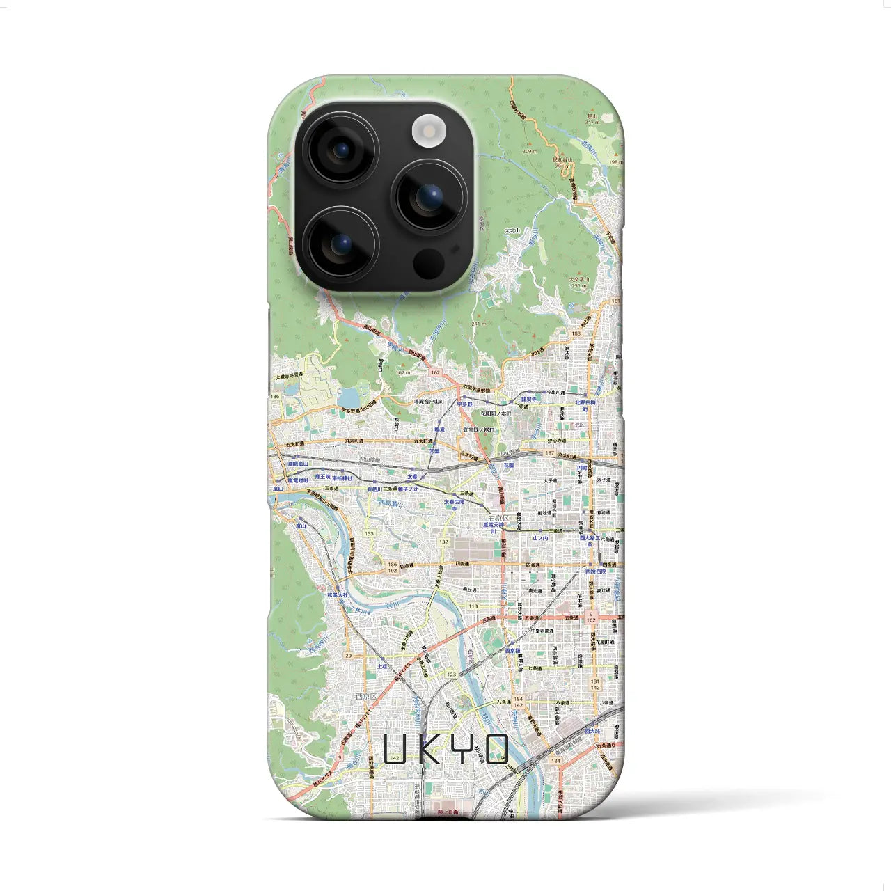 【右京2（京都府）】地図柄iPhoneケース（バックカバータイプ）