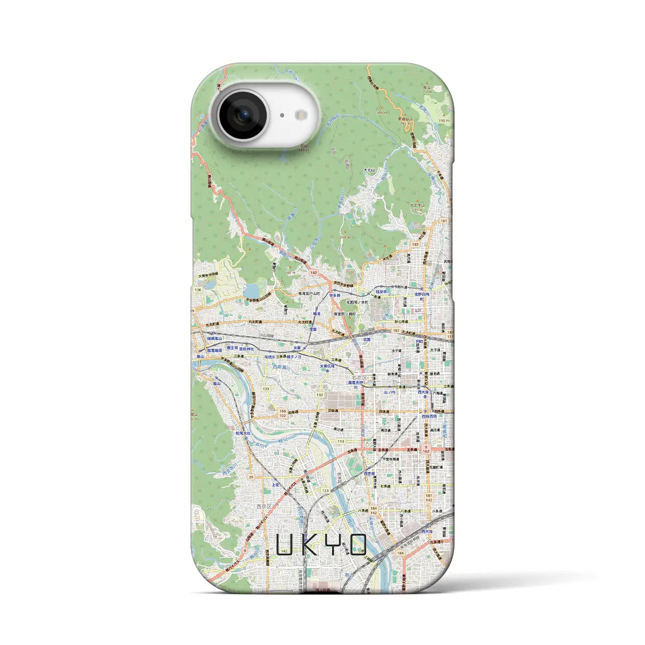 【右京2（京都府）】地図柄iPhoneケース（バックカバータイプ）