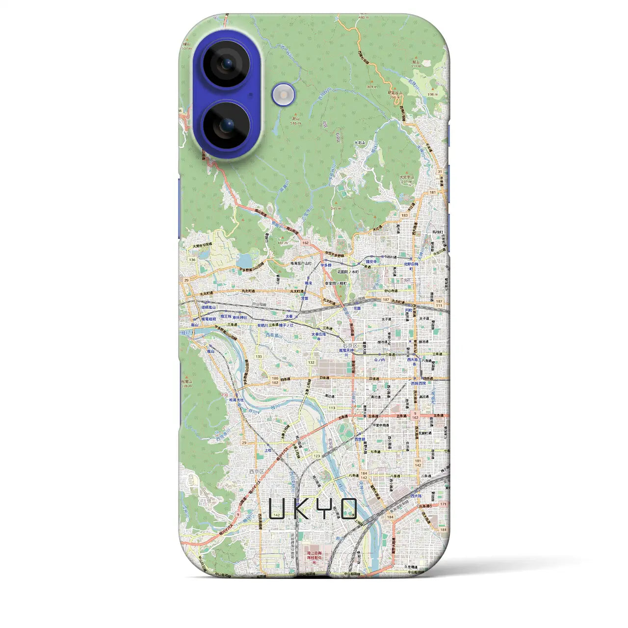 【右京2（京都府）】地図柄iPhoneケース（バックカバータイプ）