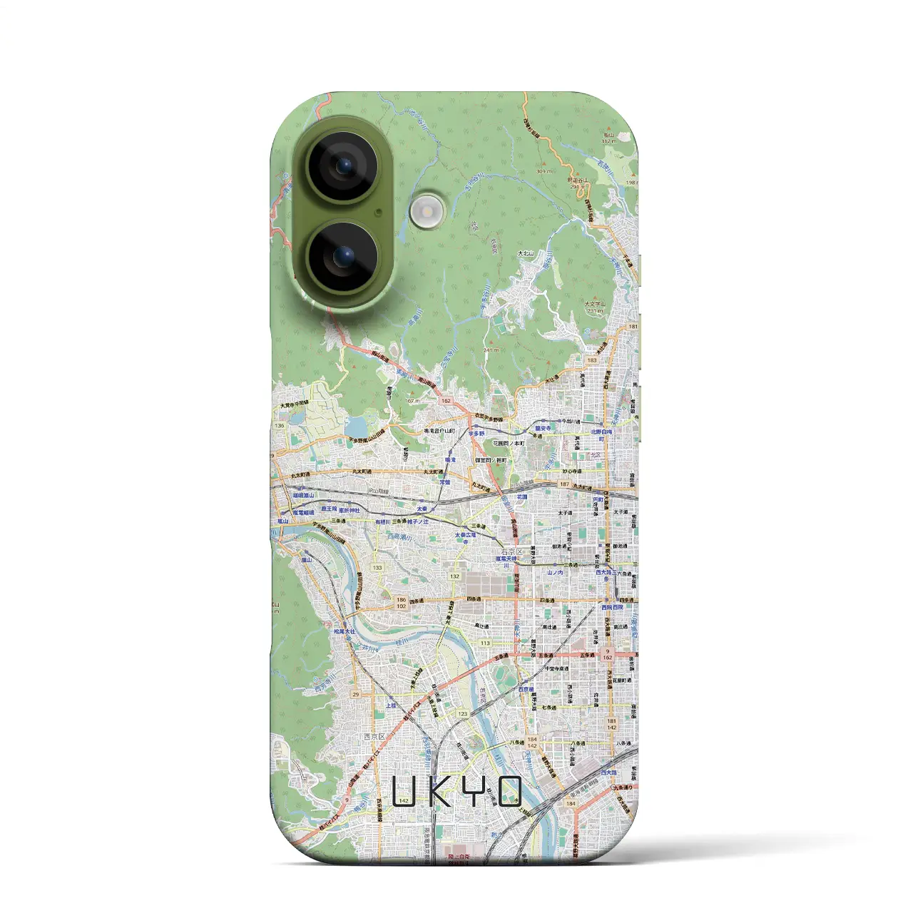 【右京2（京都府）】地図柄iPhoneケース（バックカバータイプ）
